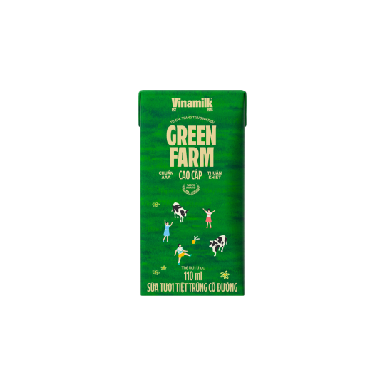 Sữa tươi tiệt tr&ugrave;ng Green Farm C&oacute; đường